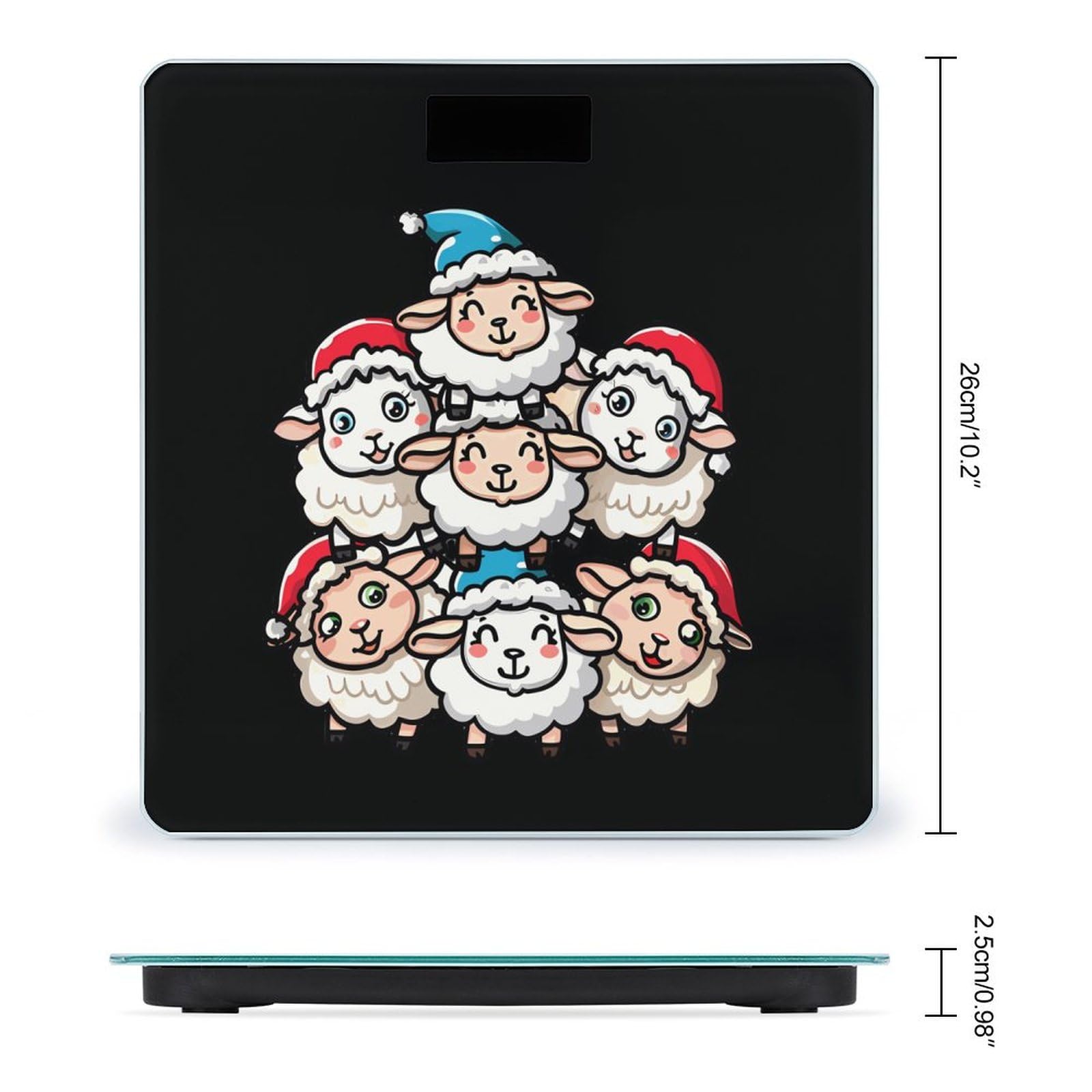 Sheep Squad with Hat Funny Xmas Sheep Scale for Body Weight Bathroom Digital Body Weight High Precision Scale for Home Office