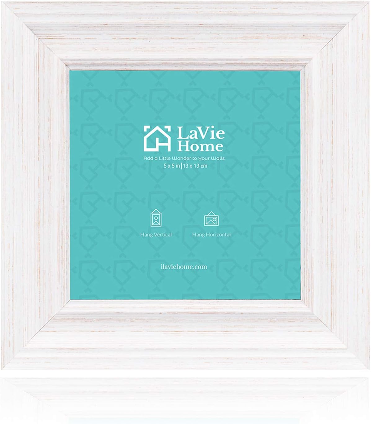 LaVie Home 5x5 Picture Frames (1 Pack, Distressed White