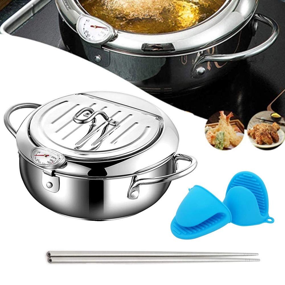 Buy Deep Fryer Pot,Small Tempura Deep Frying Pot with Thermometer and