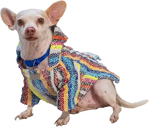 Miniatura 1 de Poncho mexicano con capucha para perro, manta de poncho para perros, disfraz de cachorro, pijama de chihuahua, ropa de perro pequeño, mediano a
