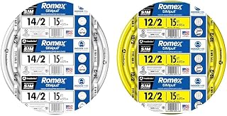 Romex Brand Simpull Solid Indoor 14/2 W/G NMB Cable 15ft Coil - SW# 28827426 & Romex Brand Simpull Solid Indoor 12/2 W/G NMB Cable 15ft Coil - SW# 28828226