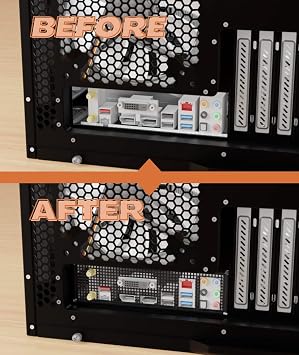 Black Universal IO Shield Plate - for All PC Motherboards that was Lost Original Backplate, Make New Custom IO Shield for PC Motherboard