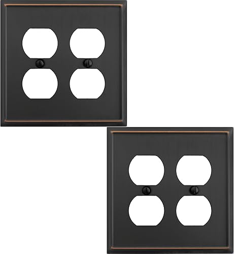 Miniatura 8 de Aria - Placa de pared metálica para interruptor de luz de palanca individual, paquete de 4 unidades de bronce envejecido de 1 banda, cubierta de