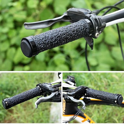 Miniatura 8 de ihreesy Agarres ergonómicos para manillar de bicicleta, 1 par de empuñaduras ergonómicas universales de doble bloqueo para manillar de bicicleta,
