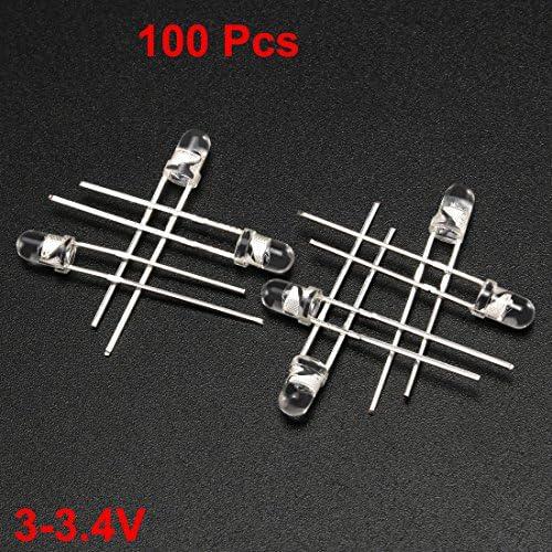 sourcingmap 100pcs 3mm Multicolor Slow Flashing Dynamics LED Diode Lights Bright Lighting Bulb Lamps Electronics Components Filcker Light Emitting Diodes 3-3.4V