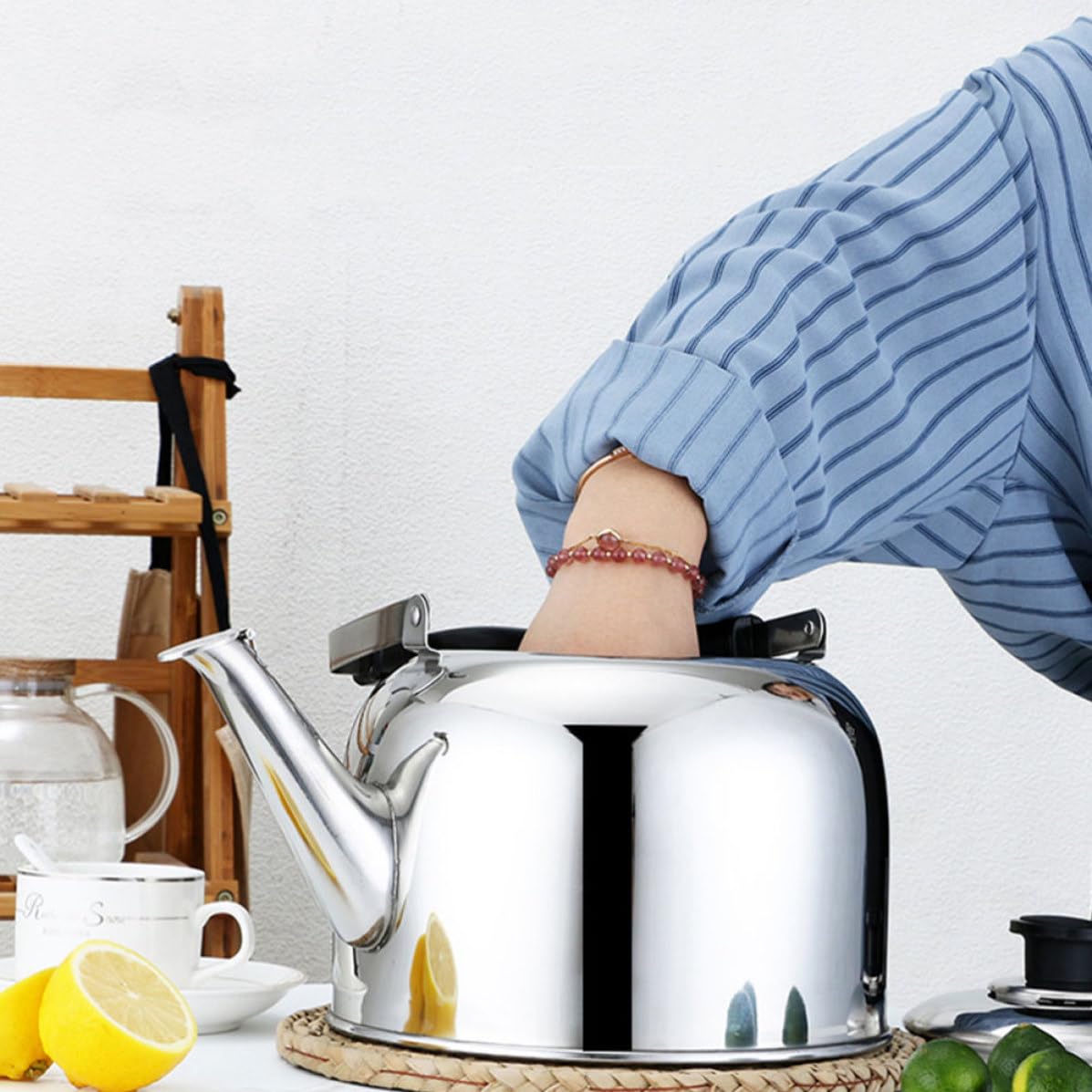 Tetera Silbante de Acero Inoxidable 6l para Gas y Té
