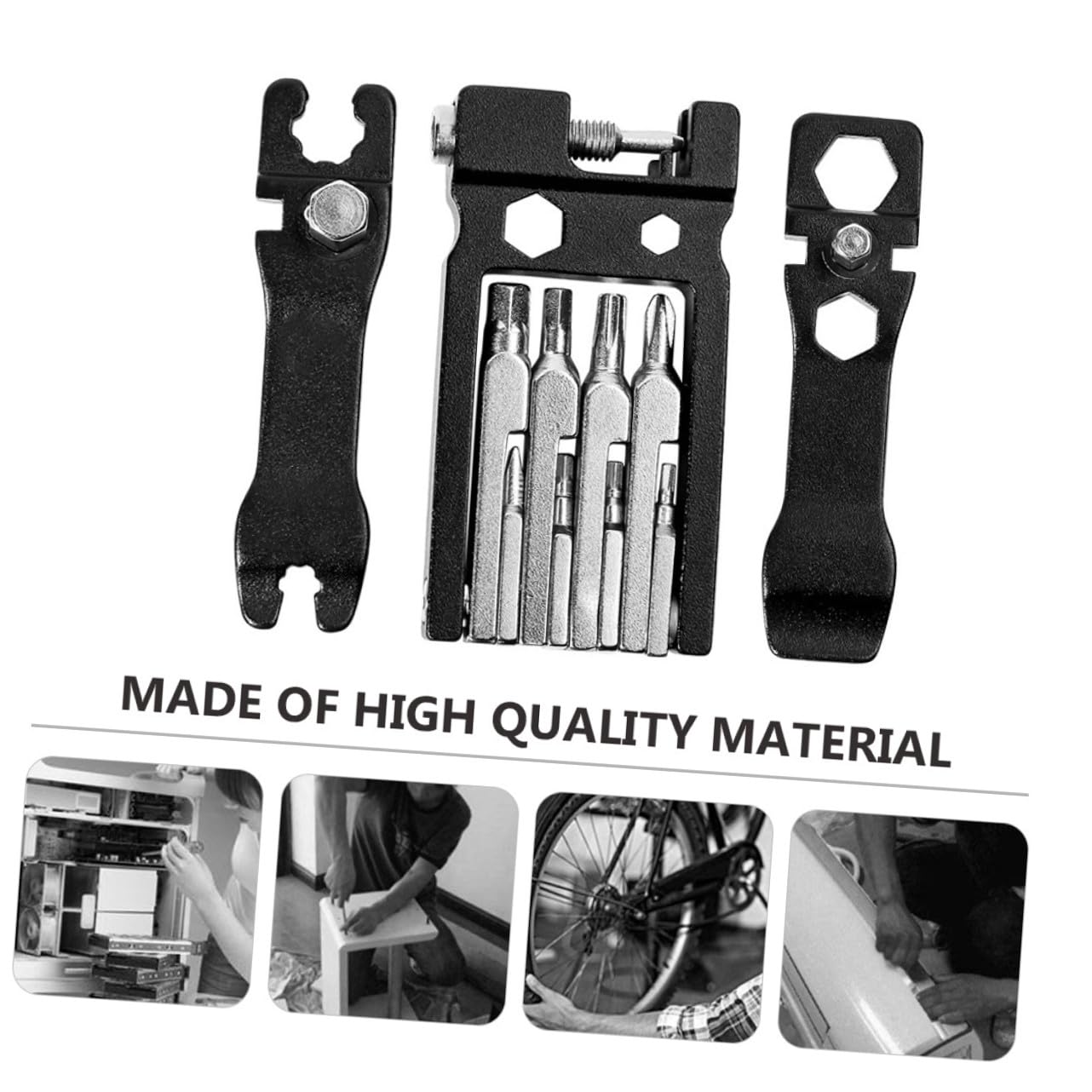 TOYANDONA Lot De 2 Outils De Réparation Multifonctions Pour Vélo Combinaison De Clés Pour Chaîne Et Manivelle Clés Pliantes Rayons Mécaniques Accessoires De Cyclisme Cliquet En Acier
