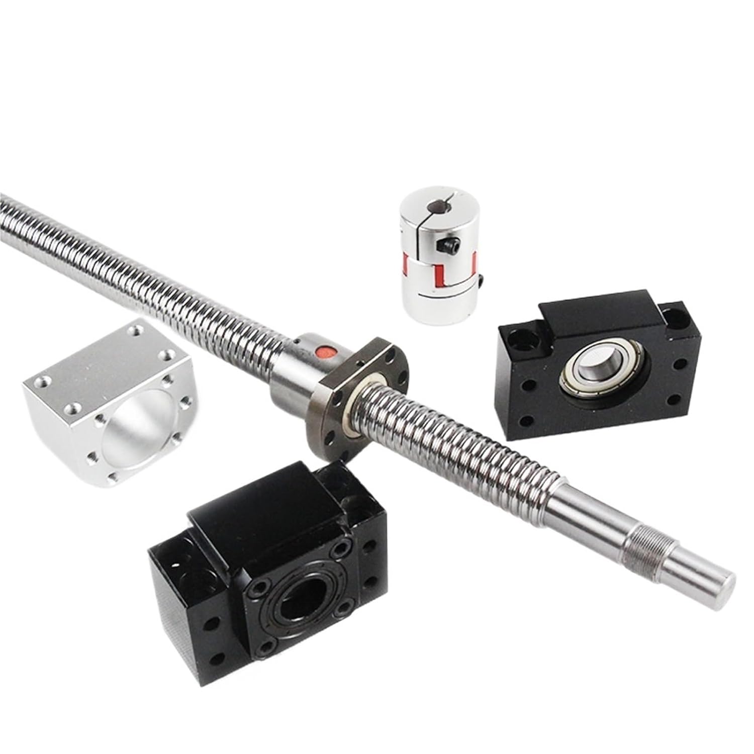 Linear Motion Ball Screw Machine Parts SFU3205 Ball Screw Set Ball Screw Nut BK25 BF25 300 400 600mm End Machined Nut Holder Coupling for 3D Printer(300mm)