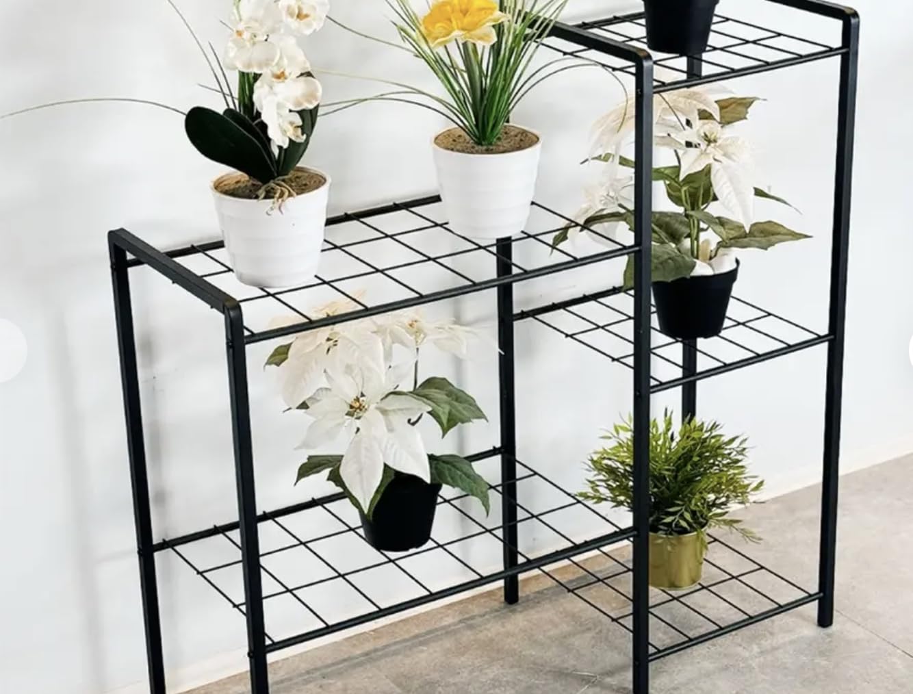 Support plantes en métal stable pour éviter les chutes de pots