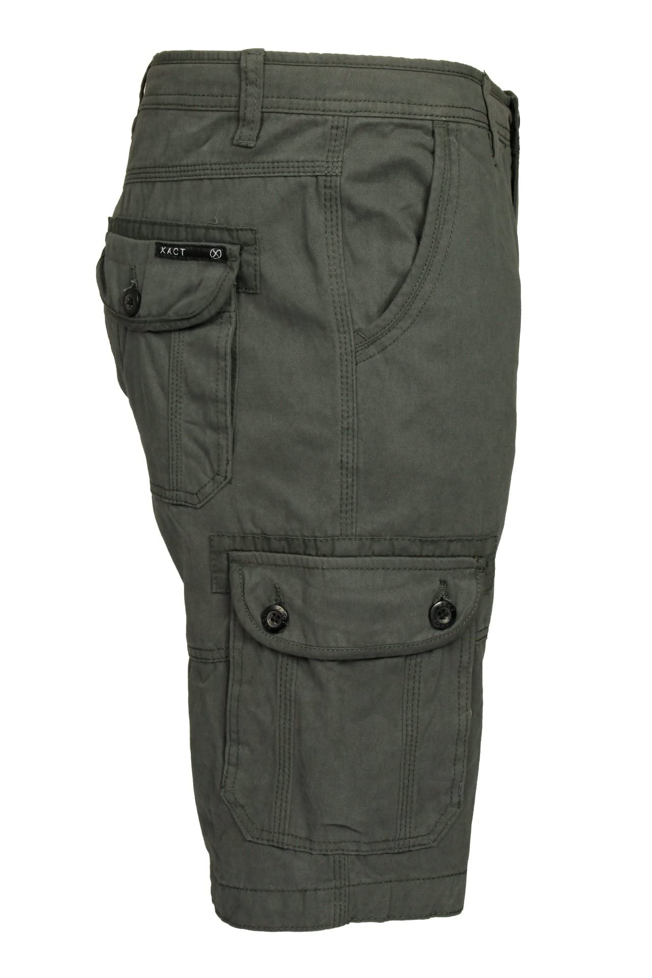 Xact Pantalones Cortos Hombre Cargo en Algodón Twill, Bermudas Multibolsillos, Shorts Casual Verano Corte Regular con Entrepierna 28 cm para Viaje Tiempo Libre