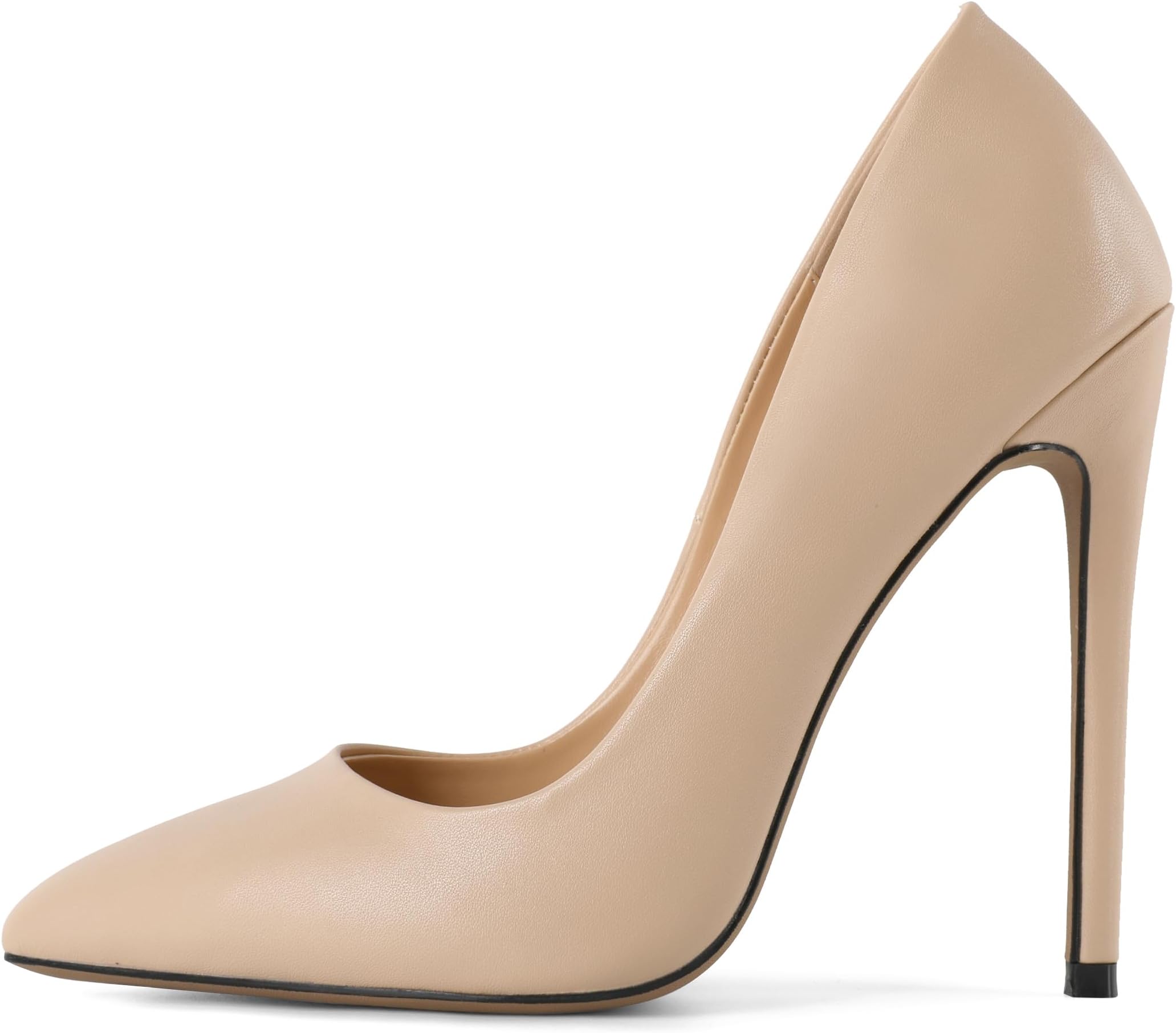 SAMMITOP Women's Pointed Toe High Heel Pumps 10cm Classic Stiletto Suede Shoes