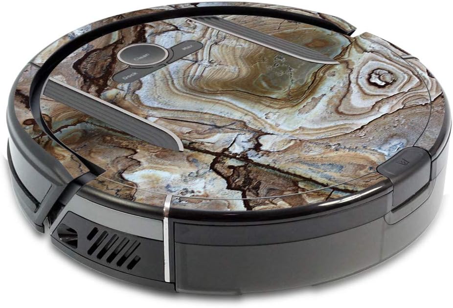 MightySkins Skin Compatible with Shark Ion Robot R85 Vacuum Minimal Cover - Brown Marble | Protective, Durable, and Unique Vinyl wrap Cover | Easy to Apply, Remove | Made in The USA