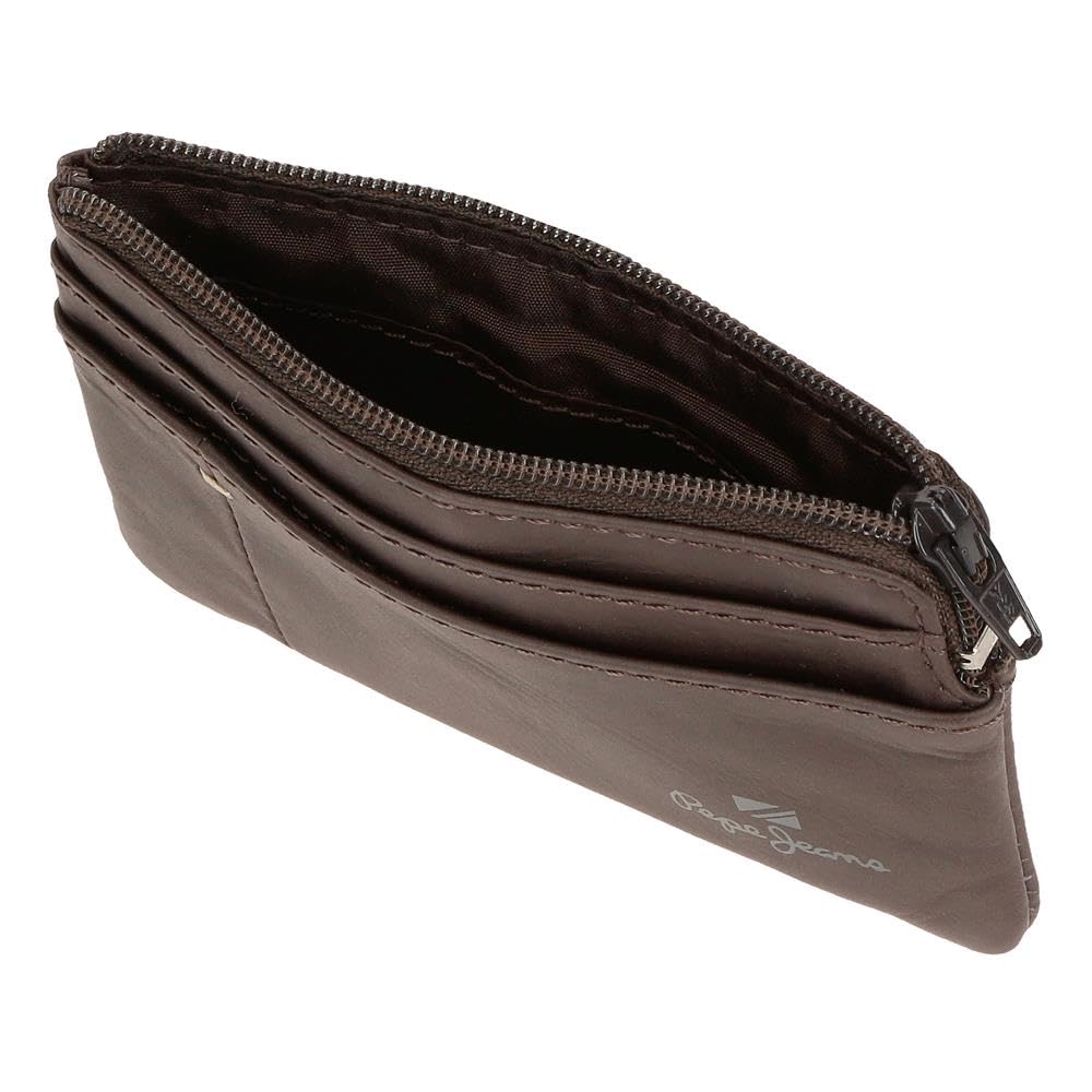 Portefeuilles et Porte-Monnaie en Cuir de Vachette Pepe Jeans Staple, Noir, Marron, Bleu Marine, différentes Tailles