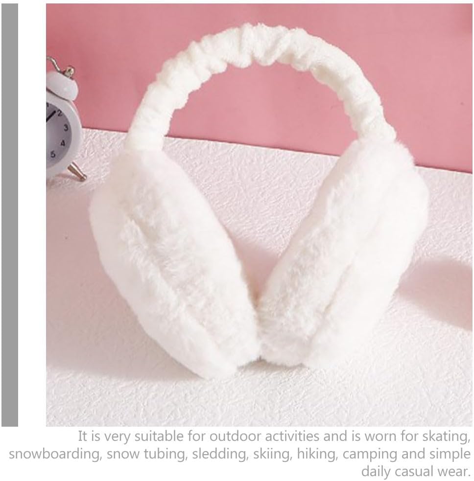 SEWACC 2pcs Fuzzy Winter Ear Muffs, Warm Keeping Ear Muffs for Men Women, Stylish And Foldable, Perfect for Outdoor Activities