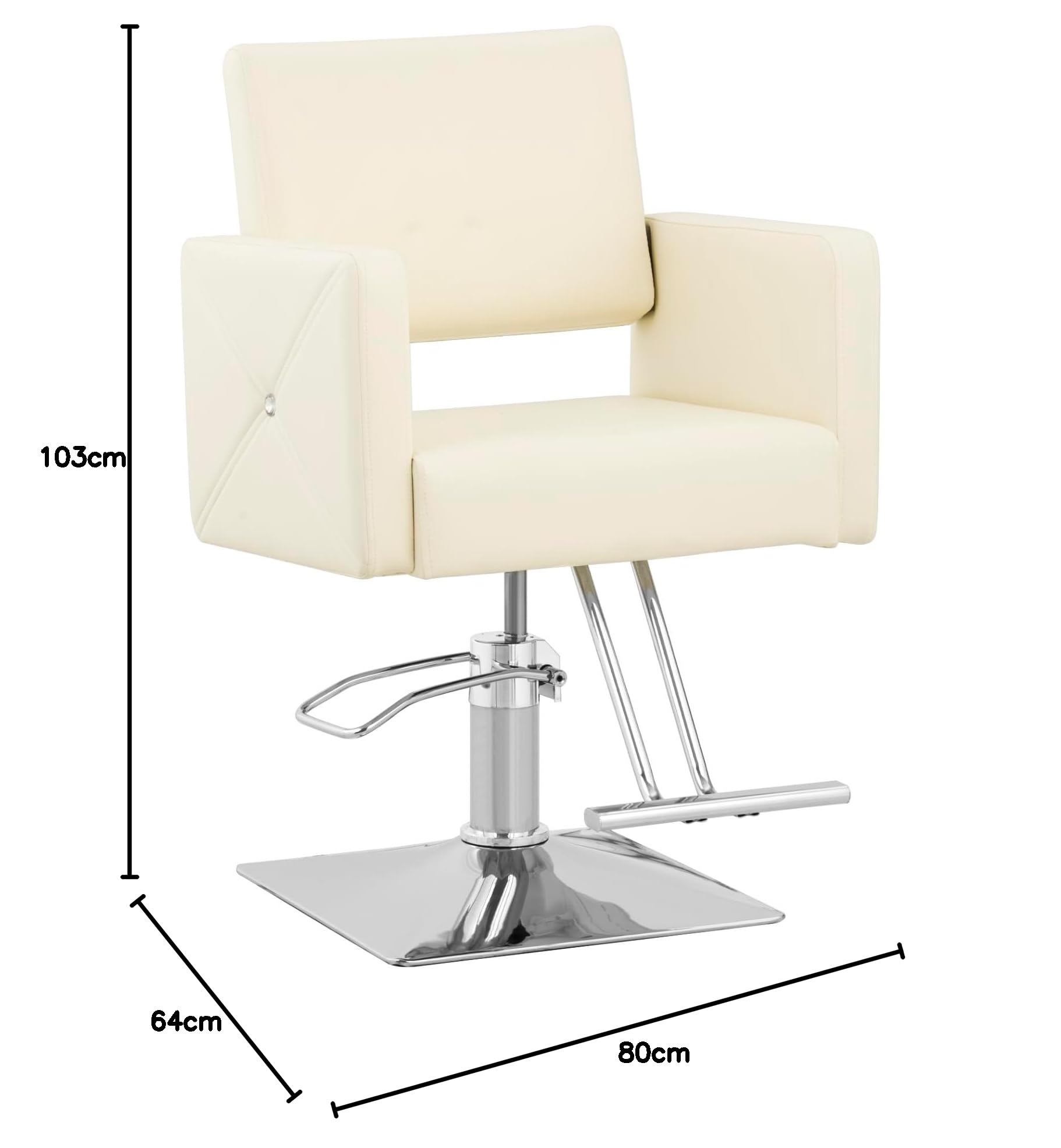 Physa Sillón de Peluquería Carlisle con Reposapiés y Altura de Asiento de 49-63 cm para hasta 150 kg Beis Sillón de barbería Silla de peluquería Silla de barbería