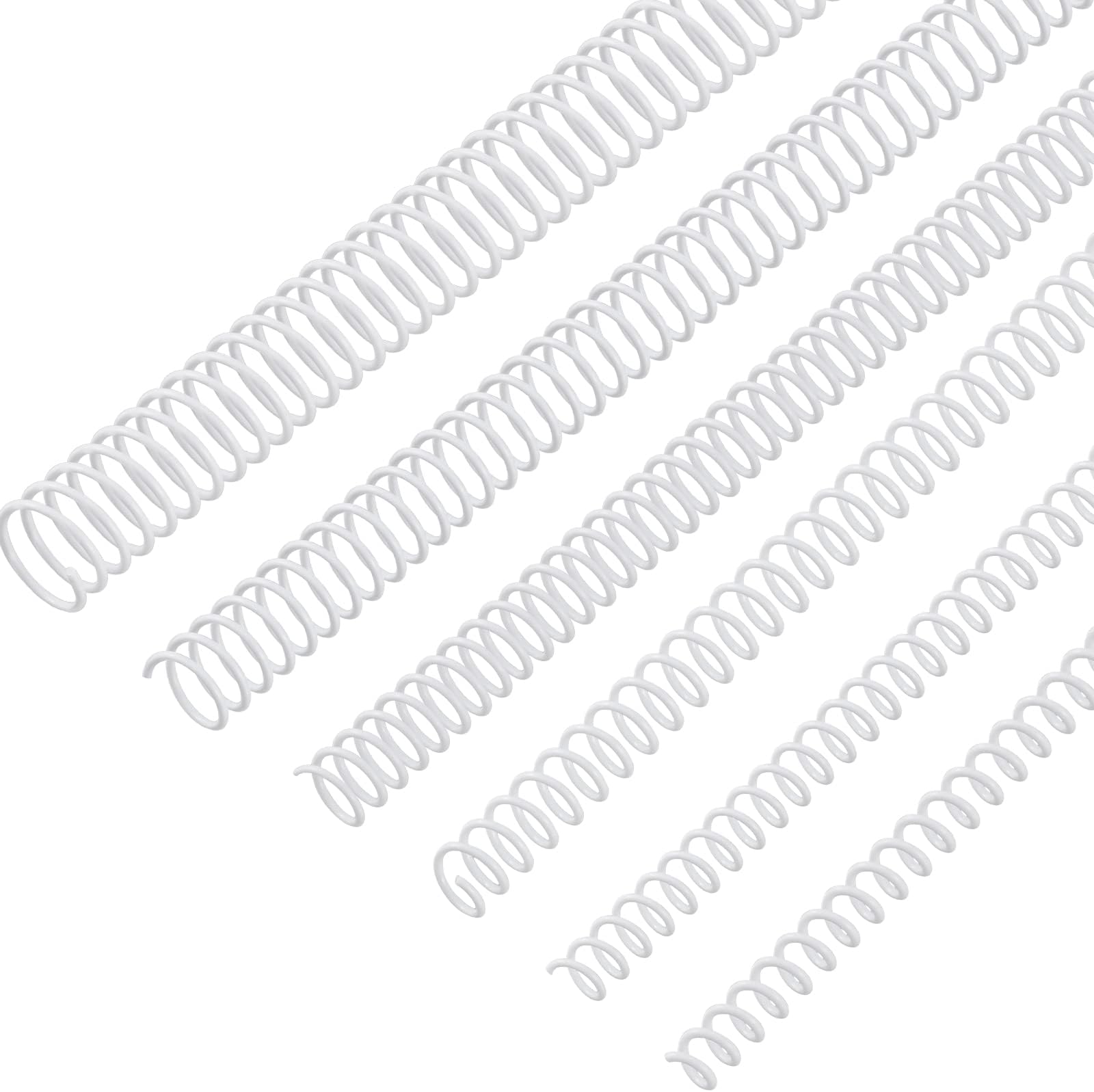 Leinuosen 120 Pack Plastic Spiral Binding Coils Kit Spirals Multi Size Coils for Binding Binder Combs Spines(1/4 5/16 3/8 1/2 5/8 3/4 Inch,White)