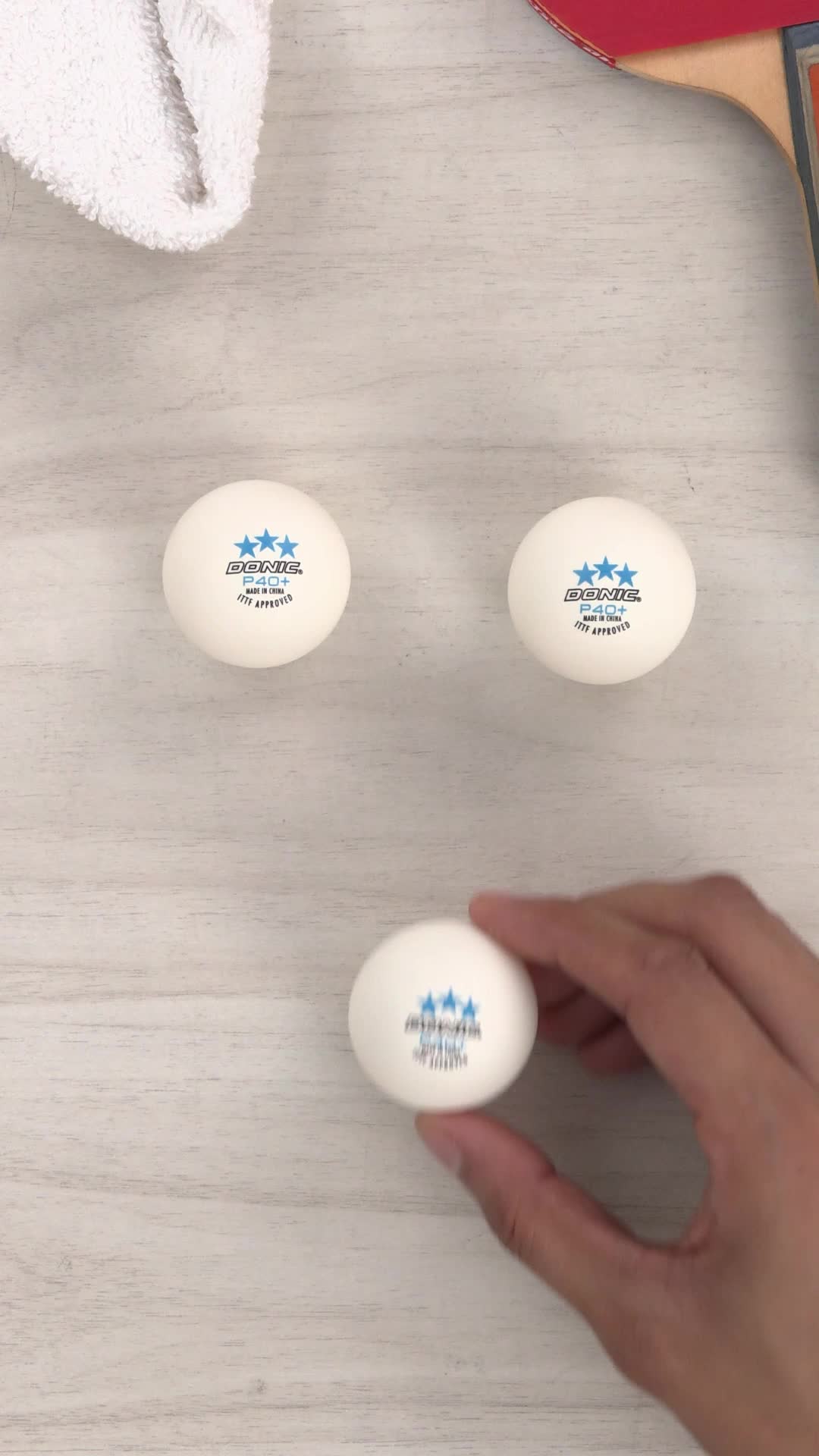 DONIC P40+ 3 Plastic Table Tennis Ball, Colour - White (Pack of 3