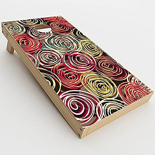 Skin Decal Vinyl Wrap for Cornhole Game Board Bag Toss/Round Swirls Abstract