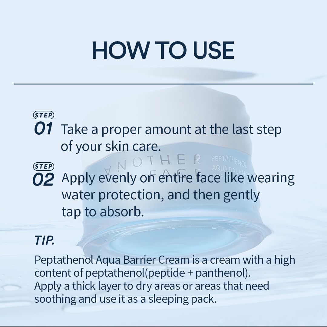 ANOTHERFACE PEPTATHENOL™ Aqua Balance Cream 1.69 Fl Oz, Peptide Moisturizer for Firm Skin, Ceramide Repairing Barrier for Anit-Aging, Hyaluronic Hydrating for Dry Skin, Vegan, Korean Skin Care - Image 8