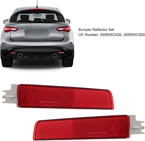 Miniatura 3 de Cubierta de tira reflectora de parachoques, juego de reflectores de parachoques trasero izquierdo derecho superficie lisa 265605C000 repuesto para