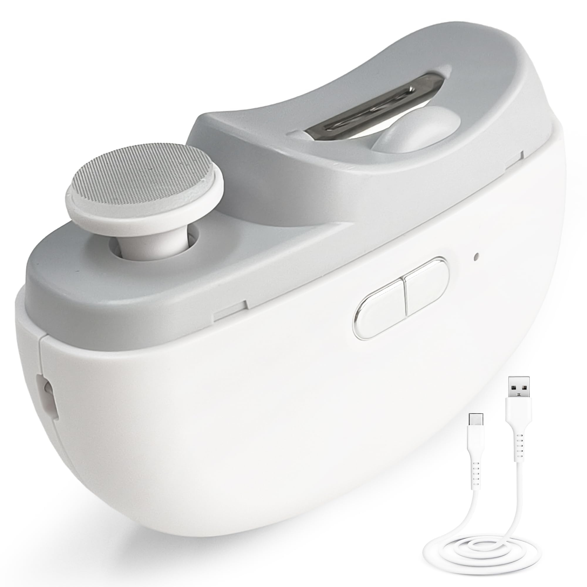 Electric Automatic Nail Clipper - 2 in 1 Auto Fingernail Cutter and Polishing Grinder for Baby Senior Adults