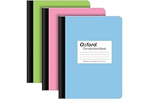 Oxford Composition Notebooks, 9-3/4 x 7-1/2 Inch School Journals, Wide Ruled Pastel...