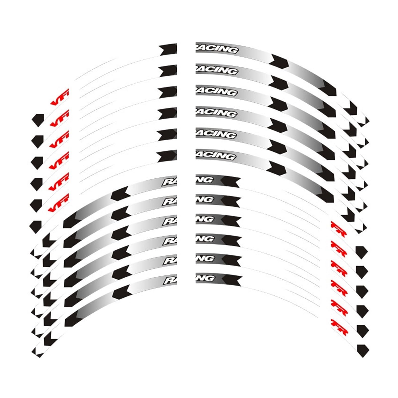 Hub Decals Rim for VFR VFR750 VFR800 VFR1200 VFR1200F Motorcycle Wheel Rim Stickers 17inch Stripe Tape(A White)