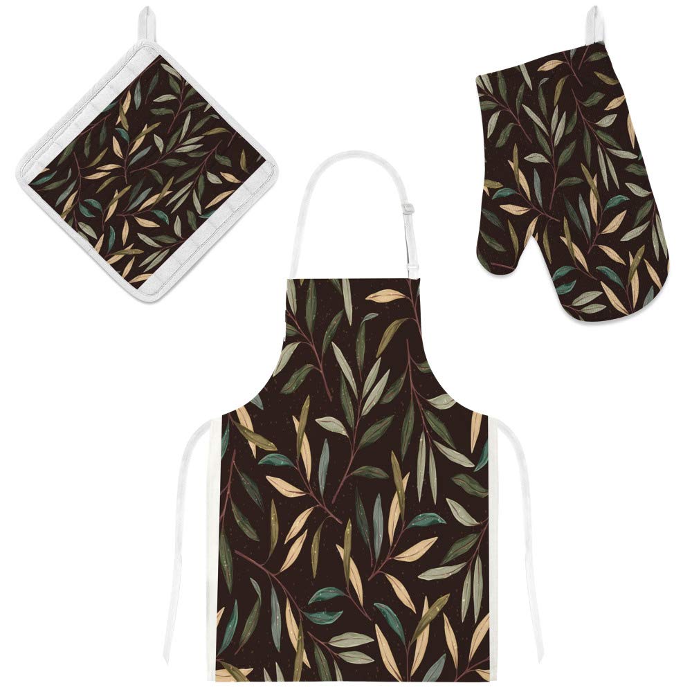 Tablier de cuisine forêt automnale et accessoires : idée cadeau surprise