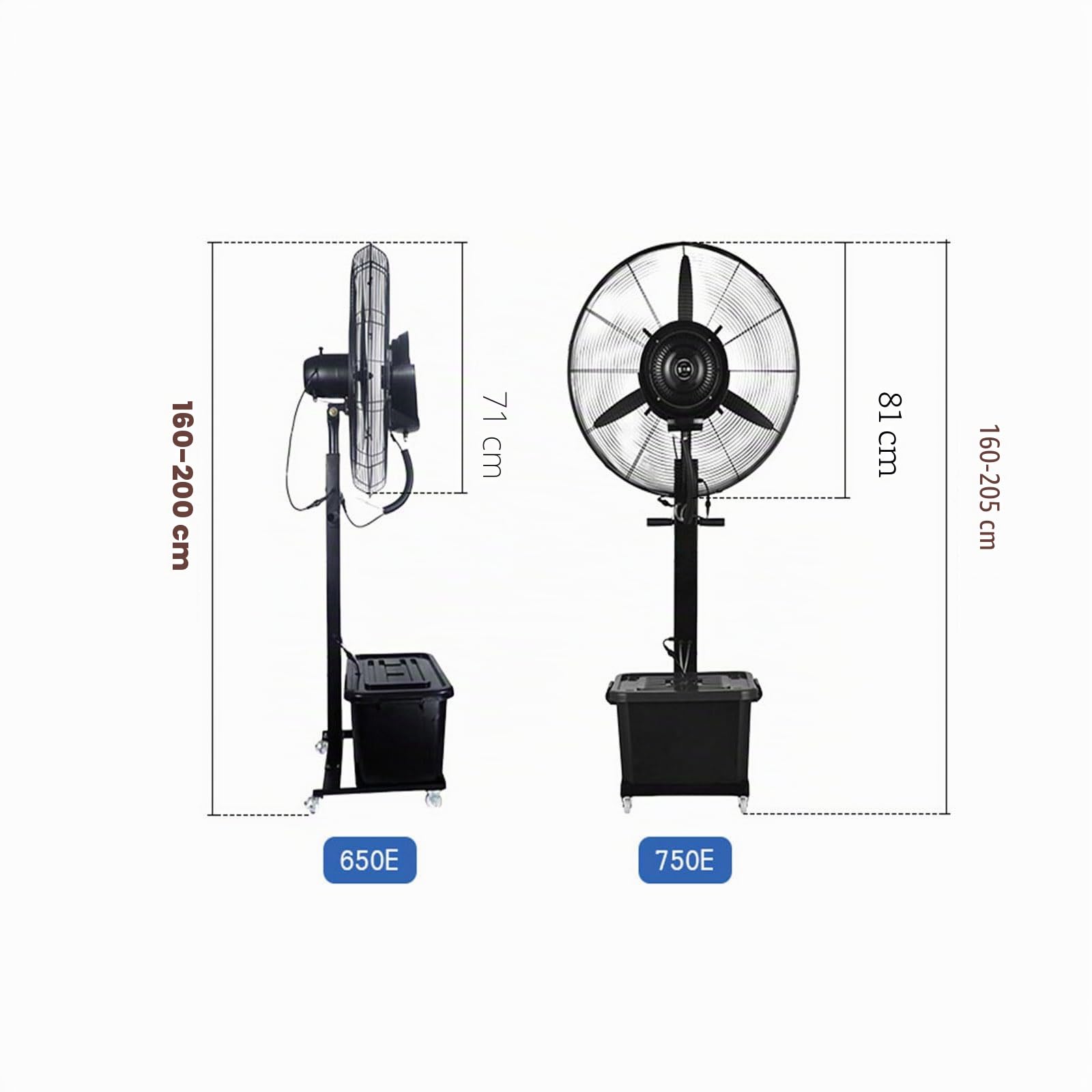 Ventilador Nebulizador de Pie con Depósito de 42L, Ventilador Enfriador con Tanque de Agua, 3 Velocidades, Regulable en Altura, Apto para Jardín, Terraza, Bares y Restaurantes.