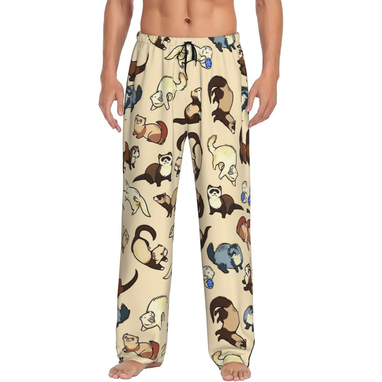 Hairy Ferret Men'S Pajama Pants Essentials Loungewear Relaxed Nighttime Sleep Lazy Weekend