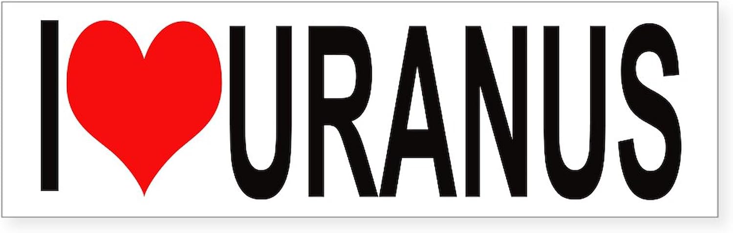 CafePress I Heart Uranus 10"x3" Rectangle Vinyl Bumper Sticker Car Decal