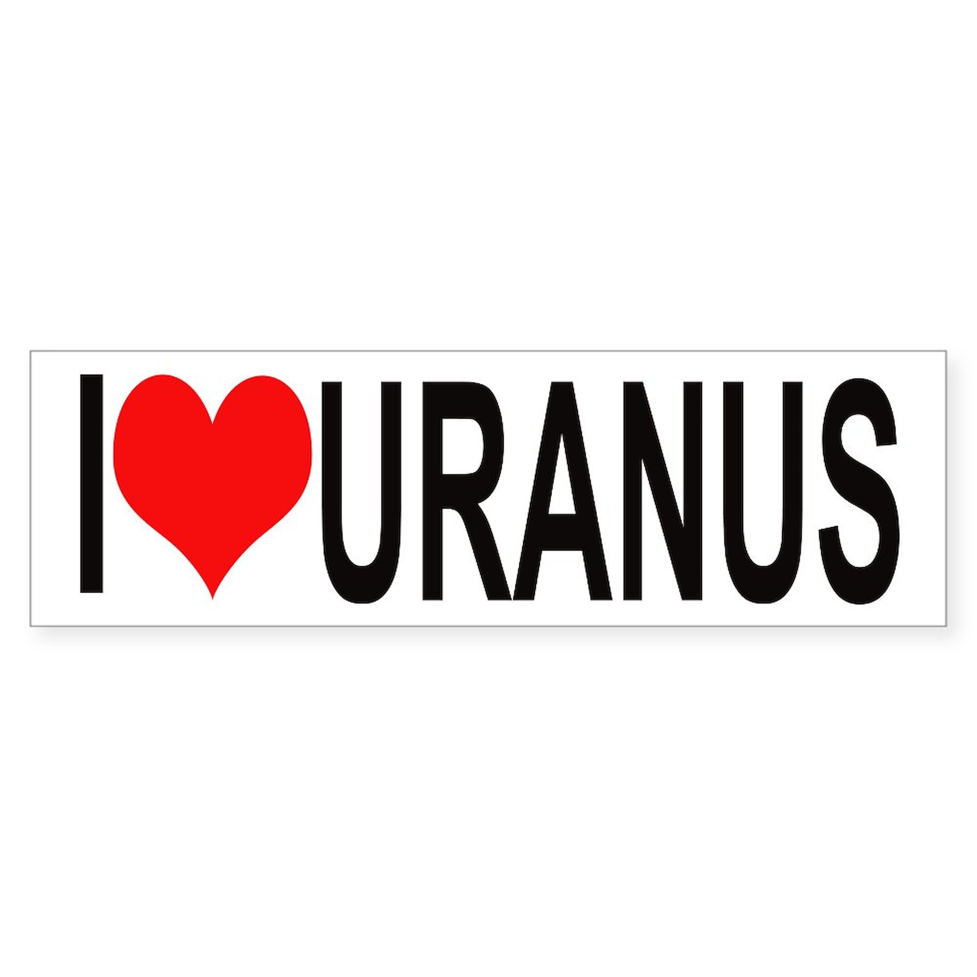 CafePress I Heart Uranus 10"x3" Rectangle Vinyl Bumper Sticker Car Decal