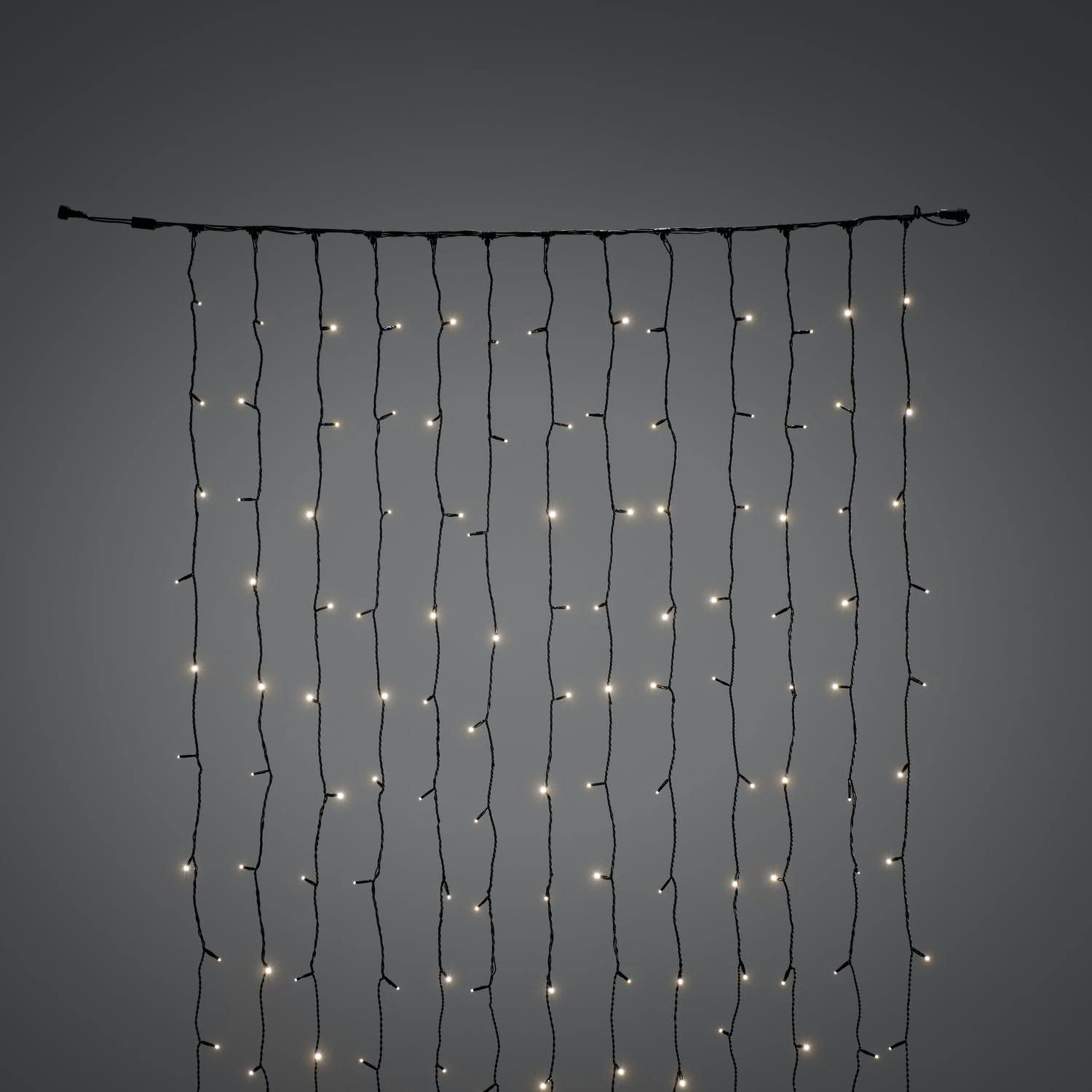 Konstsmide 4825 – 107/Ampliamento sistema LED/luce tenda/per esterno (IP44)/208 diodi bianco caldo/nero Soft cavo