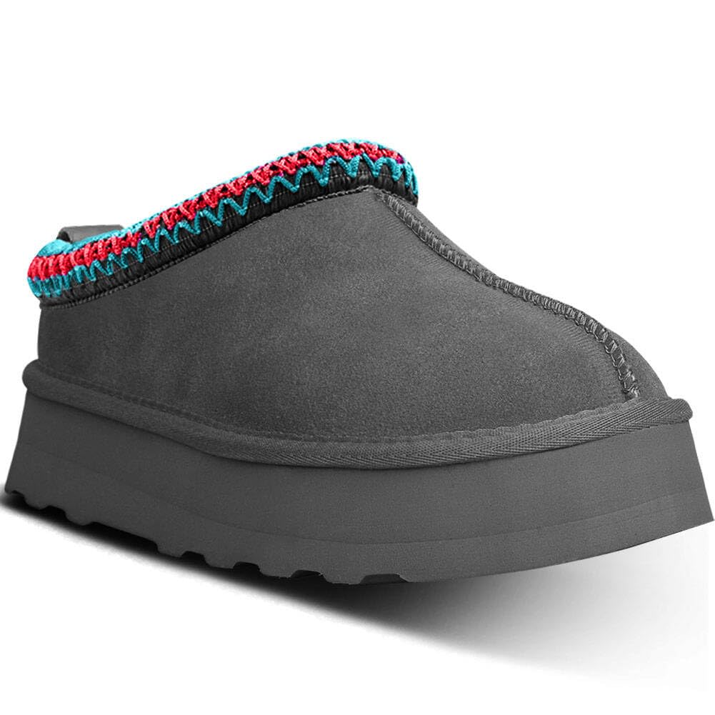 Women's Platform Mini Boots Slippers for Women Indoor Slippers Slip on Fur Fleece Lined Suede Short Ankle Boots