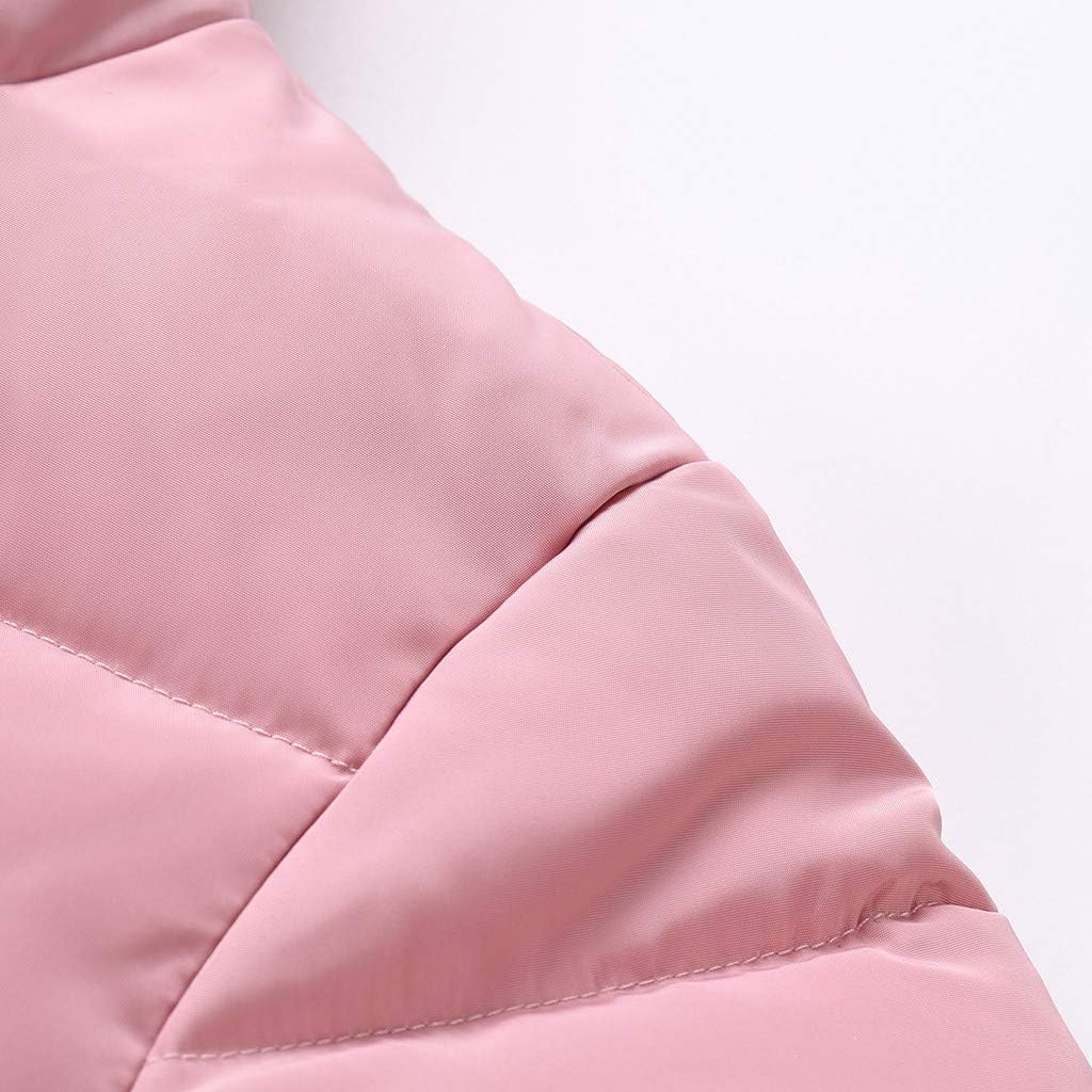 AnFeng Baby Boy Clothes Kids Girls Winter Faux Hooded Down Coat Jacket Padded Overcoat (Pink, 7-9 Years)
