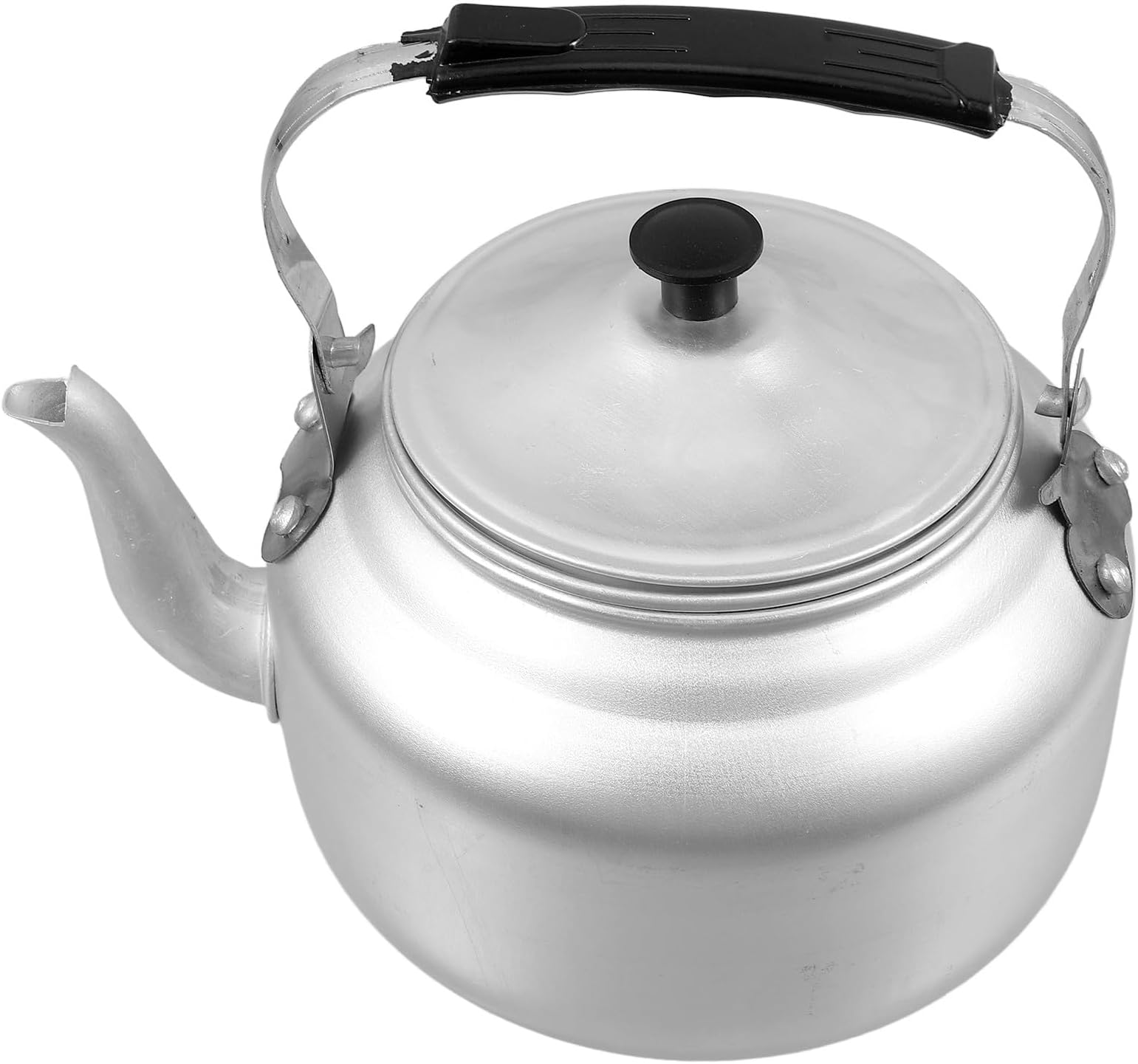 1L Aluminium Teapot with Infuser for Loose Leaf Tea, Lightweight Metal Tea Pot Stovetop Safe, Portable Water Kettle with Strainer for Home Kitchen, Camping, Office, Silver