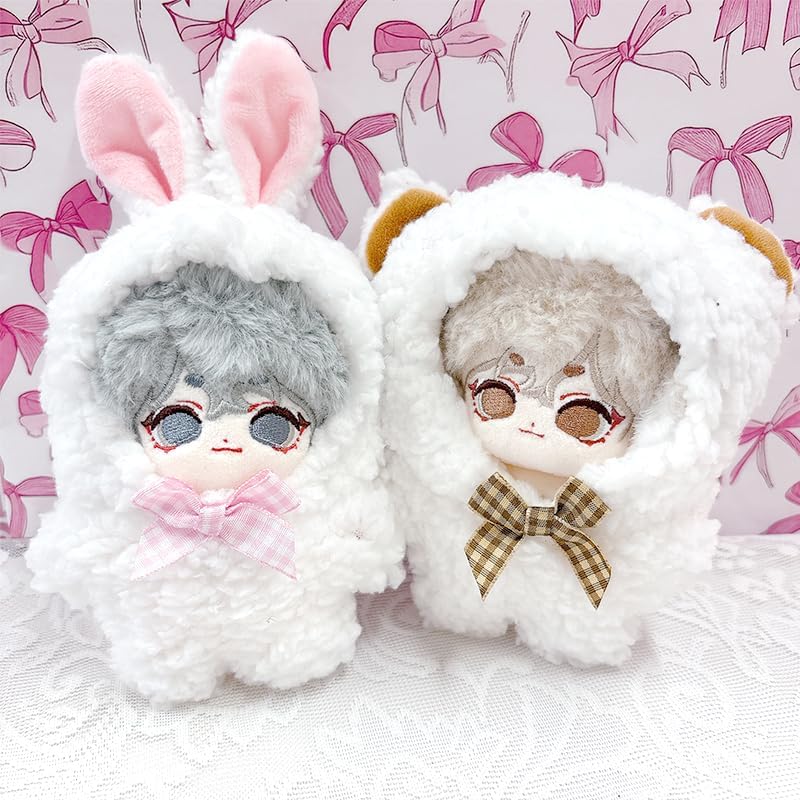 [Sewing Clothes] Fluffy Kigurumi for Stuffed Toys, Rabbits, 3.9 inches (10 cm), White, g.triger for Sewing