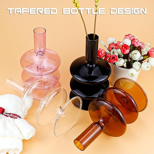 Miniatura 7 de Portavelas de vidrio transparente, portavelas cónico de vidrio, candelabros decorativos para mesa de comedor, centros de mesa, boda, iglesia