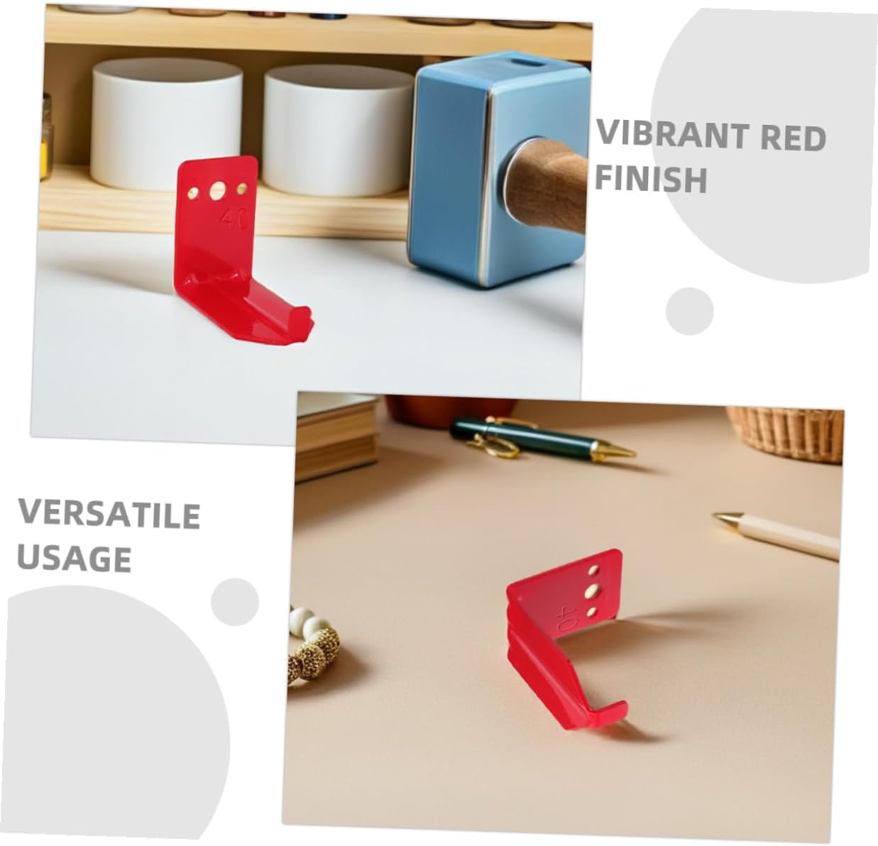 Cabilock 12pcs 40 Lbs Fire Extinguisher Mounting Brackets Wall Hooks Metal Holder for Dry Chemical Extinguishers with Screws and Gaskets Red Wall Mount Holder