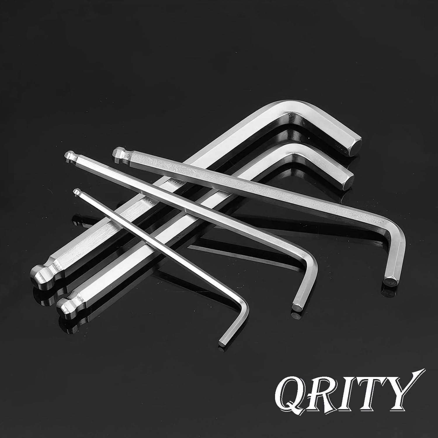 Qrity 10 Pezzi Chiave Esagonale con Estremità a Sfera da 3 mm, Chiave a Brugola a Braccio Lungo, Strumento di Riparazione per Riparazioni Domestiche