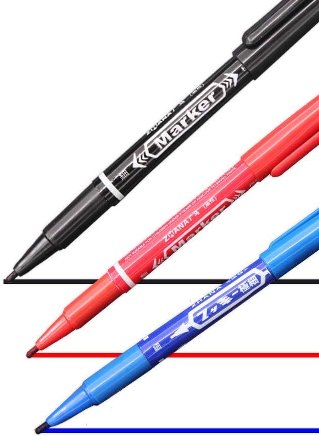3nh 5 Pcs Marker Pens Skin Marker Pen Scribe Tool Permanent Tattoo Supplies Good Waterproof Ink Thin Nib Crude Nib Portable: Black