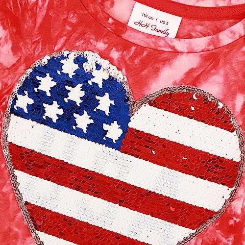 Image of 4th of July Shirts for Girls Patriotic American Flag Kids Clothing