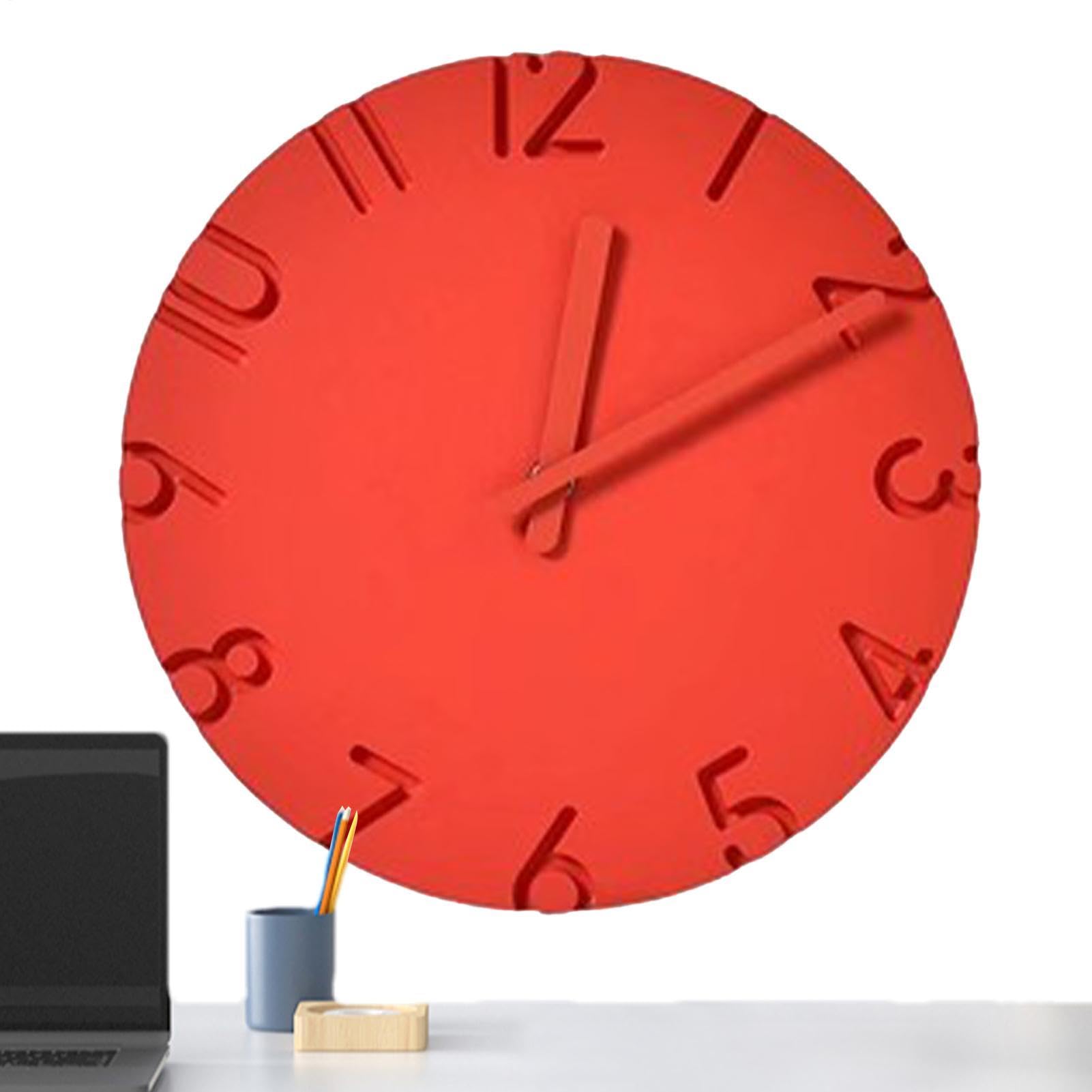Horloge murale 30 cm texture ciment idéale pour un salon chaleureux ou un bureau