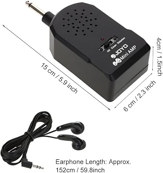 Mini Electric Guitar Amp 5.9in, Portable Practice Speaker for Home Studio