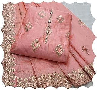 Y2Y Women's Cotton Embroidery Codding Work Unstitched Salwar Suit Dress Material With Heavy Dyable Sequence Work Dupatta (...