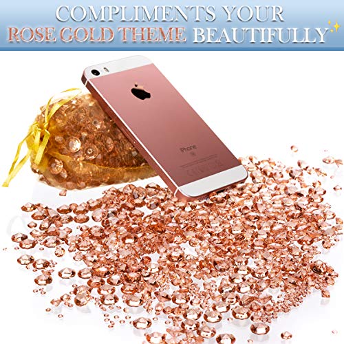 Luxury Rose Gold Diamond Party & Wedding Decorations: Sparkling Acrylic Rhinestone Table Confetti Scatter Gems, Vase Filler & Centerpiece Party Decorations #TOP2