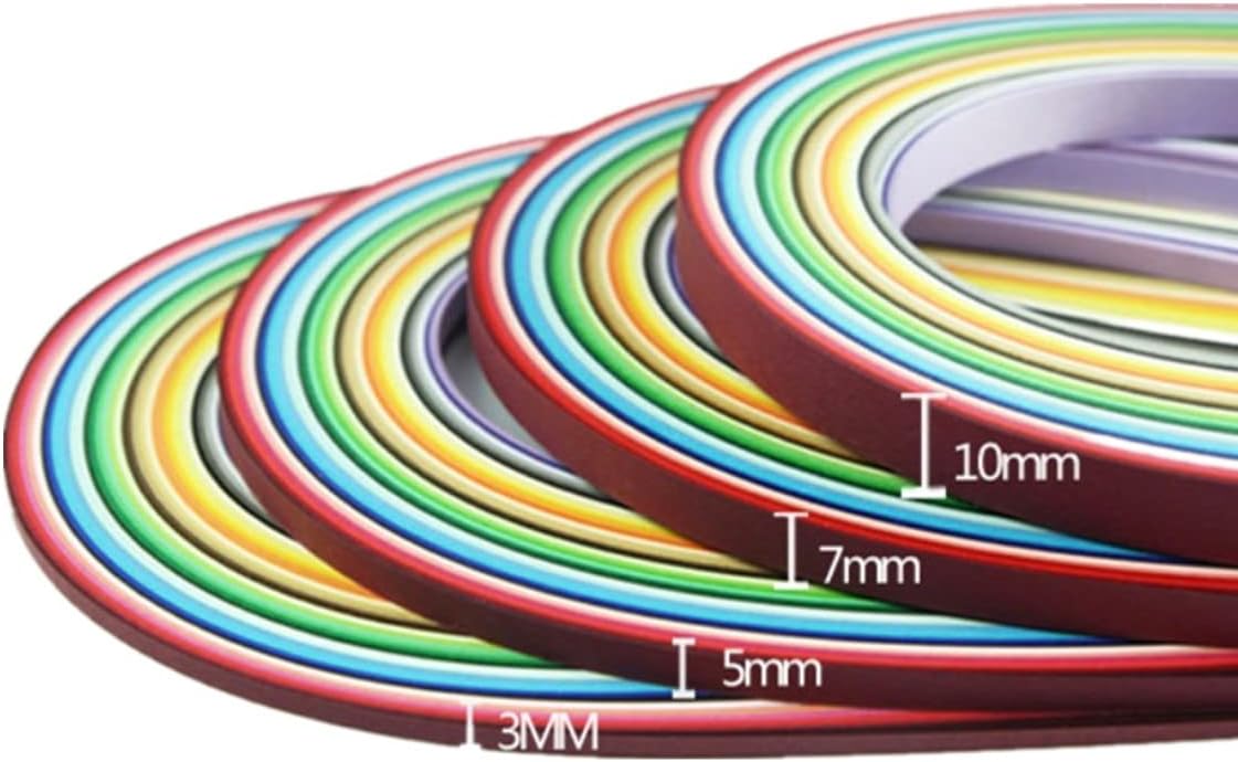 ODETOJOY Quilling Paper Strips 3mm 5mm 10mm 7mm 36 Colors 180 Strips Set DIY Origami Paper Quilling Art Length 21inch (3/5/7/10mm set 36color)