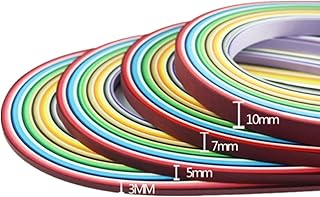 ODETOJOY Tiras de papel de filigrana de 3 mm, 5 mm, 10 mm, 7 mm, 36 colores, 180 tiras de papel de origami, longitud de arte de 21 pulgadas (3/5/7/10 mm, juego de 36 colores)