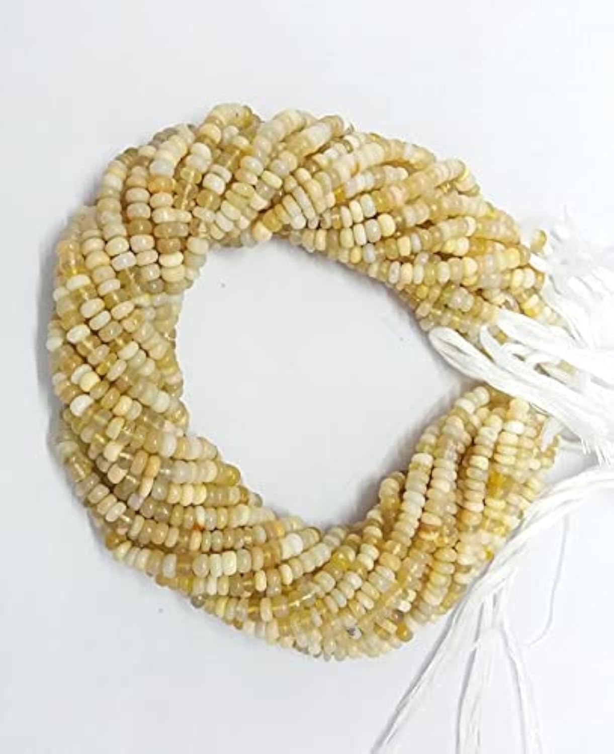 Opale éthiopienne naturelle en fil de perles rondelles lisses de 4-5mm pour bijoux artisanaux