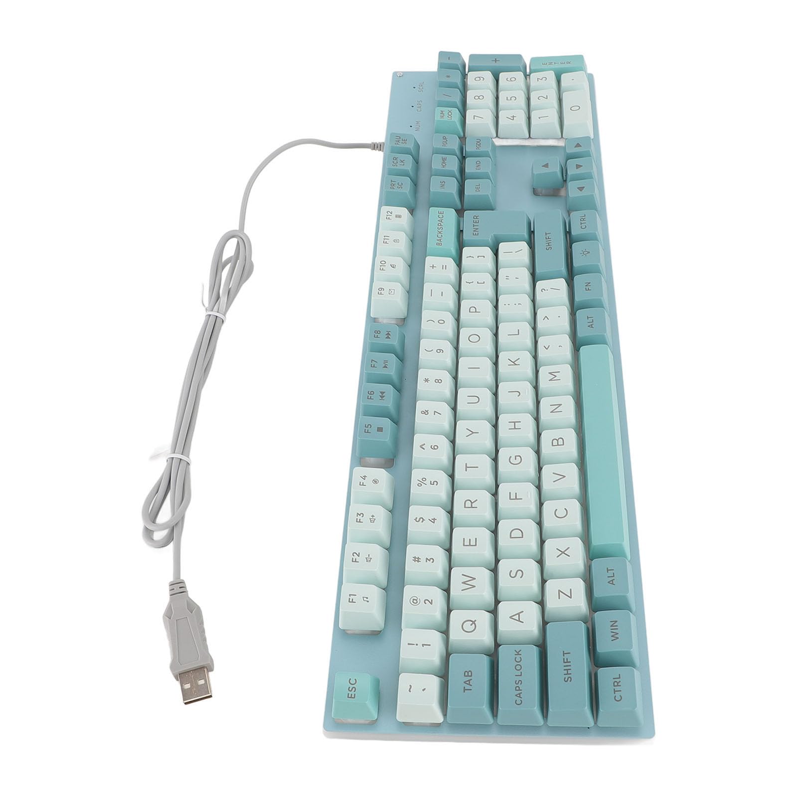 Tastiera USB Illuminata con Tastiera Cablata con Stampa di Grandi Dimensioni, da Gioco Retroilluminata per Anziani (Cielo bianco bluastro)